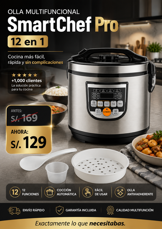 OLLA MULTIFUNCIONAL SmartChef Pro 12 en 1