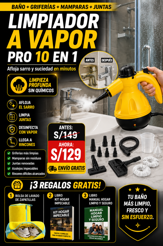 LIMPIADOR A VAPOR PRO 10 en 1  +  🎁 3 Regalos Gratis 🎁 | Adiós Sarro