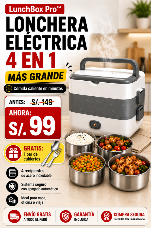 LunchBox Pro™ – Lonchera Eléctrica 4 en 1